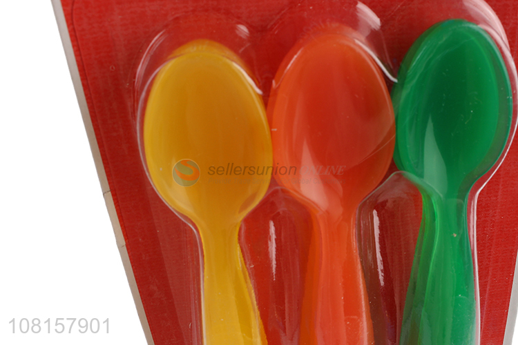 Top quality multicolor plastic infant spoon baby feeding spoon