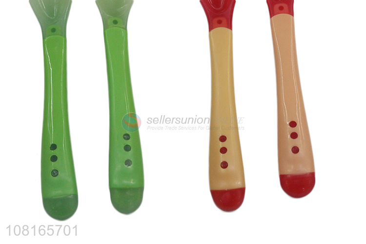 Most popular safety durable silicone spoon fork set for baby