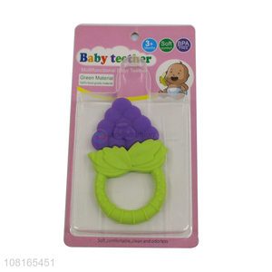 Factory direct sale grape shape silicone baby teether toys