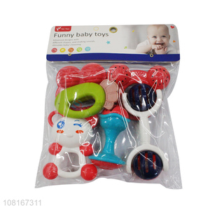 Low price wholesale creative baby teether rattle set