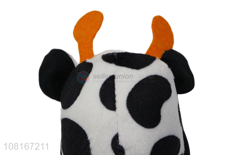 Yiwu supplier creative cartoon cows teether baby rattle toy