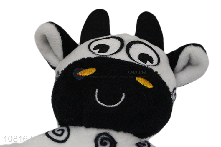 Low price cartoon cotton cows rattle baby teether wholesale