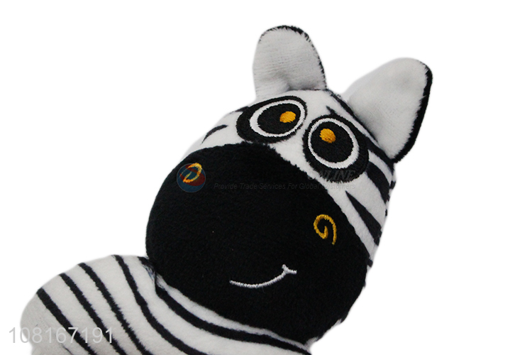 Yiwu wholesale cartoon zebra teether rattle for babies