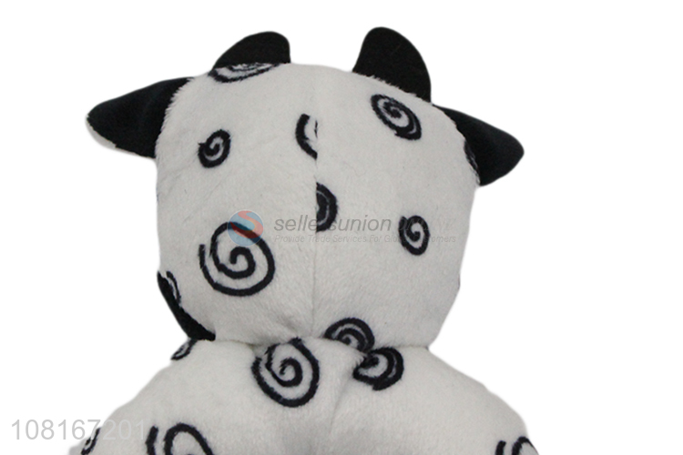 Low price cartoon cotton cows rattle baby teether wholesale
