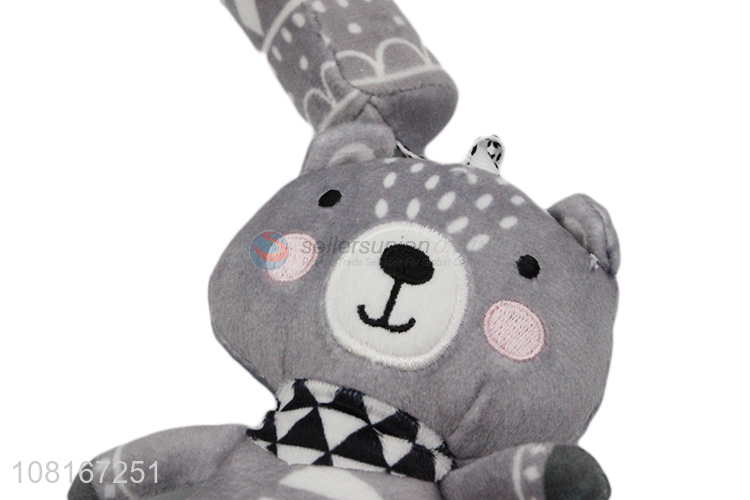 Good wholesale price gray cute bear rattle toy baby teether