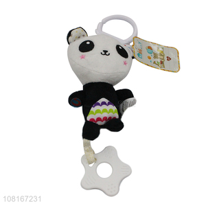 High quality cartoon panda teether baby rattle for sale