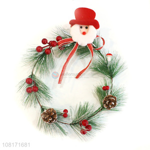Hot selling holiday decoration Christmas wreath with pinecones