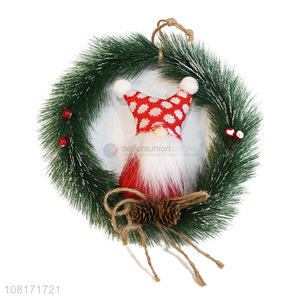 Online wholesale hanging Xmas ornaments artificial Christmas wreath