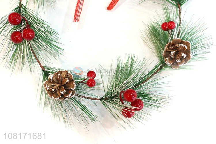 Hot selling holiday decoration Christmas wreath with pinecones