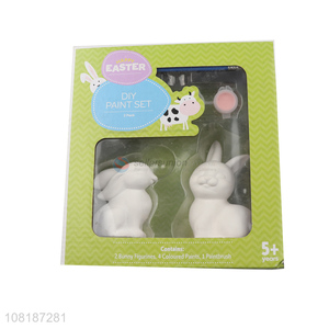 Top selling bunny figurines drawing games diy painting toys