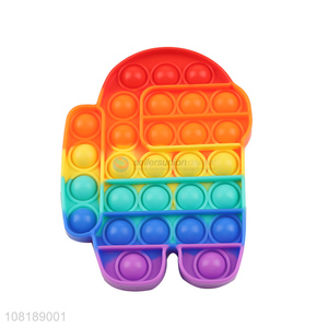 Yiwu market creative rainbow color push pop bubble fidget toys
