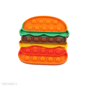 Cute design hamburger shape soft bubble fidget toys for sale