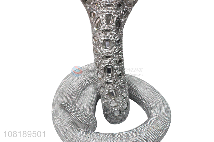 New products silver snake ornament home polyresin crafts