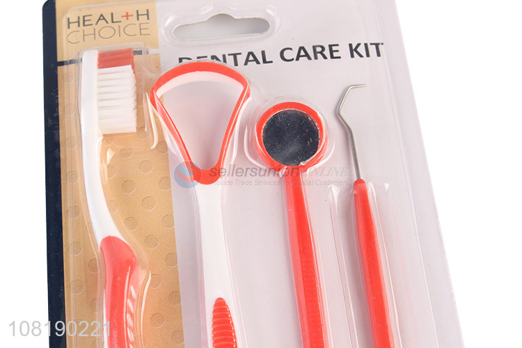 Custom 4 Pieces Toothbrush Tongue Cleaner Dental Care Kit