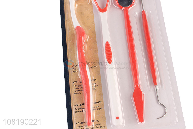 Custom 4 Pieces Toothbrush Tongue Cleaner Dental Care Kit