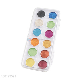Best selling 12colors watercolor paints palette with paintbrush
