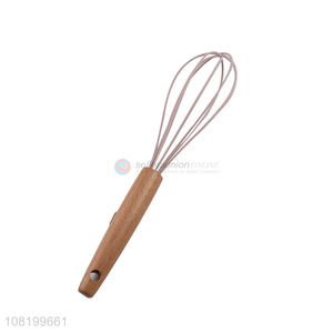 Yiwu wholesale hand held kitchen egg whisk with wooden handle
