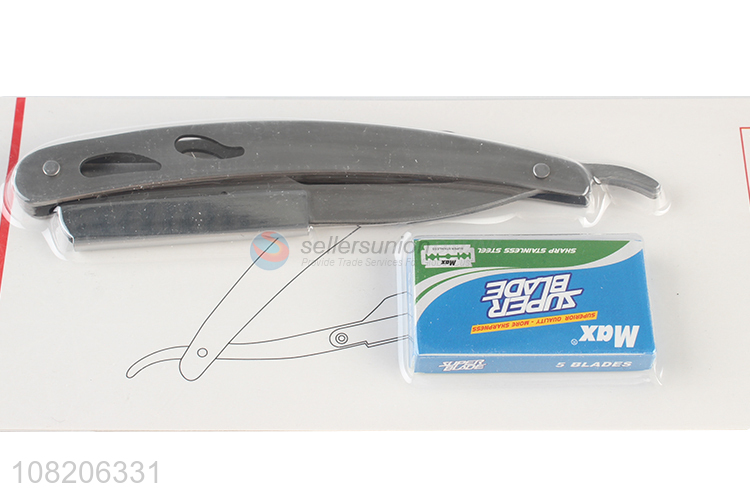 China manufacturer stainless steel straight edge razors manual shavers