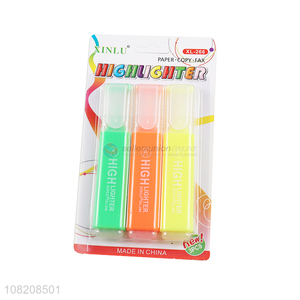 Factory price 3 colors highlighter markers chisel tip maker pens