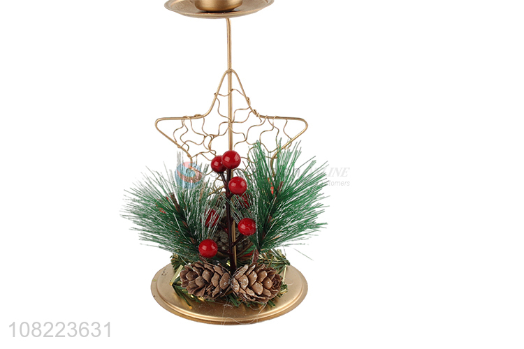 New Design Christmas Desktop Decoration Metal Candle Holder