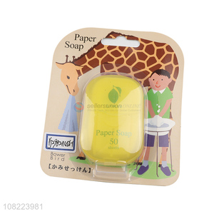 Popular products disposable boxed lemon paper soap