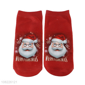 China imports breathable cotton socks 3D Christmas ankle socks