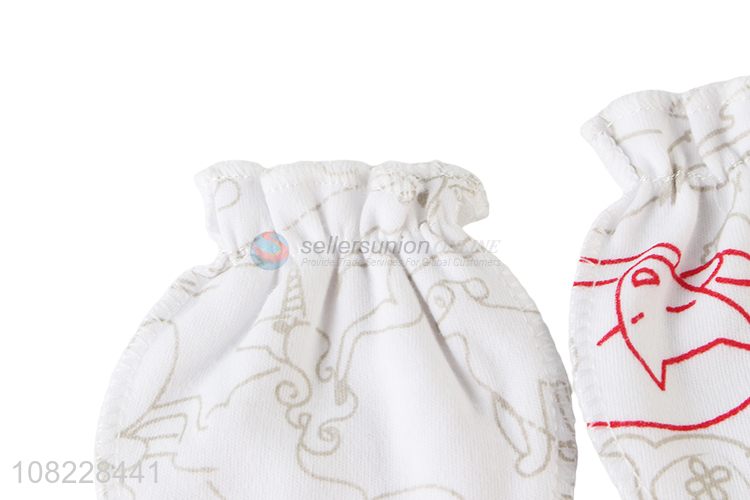 Factory price newborn baby cotton gloves soft no scratch mittens