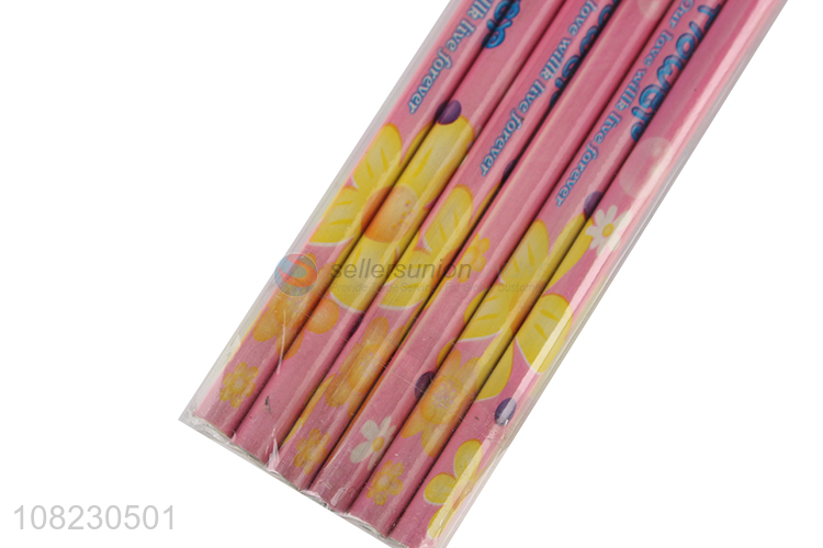 Hot Sale 6 Pieces Writing Pencil Students Pencil With Eraser