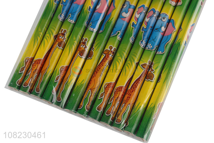 Best Price 12 Pieces Cartoon Pattern Pencil With Eraser Set