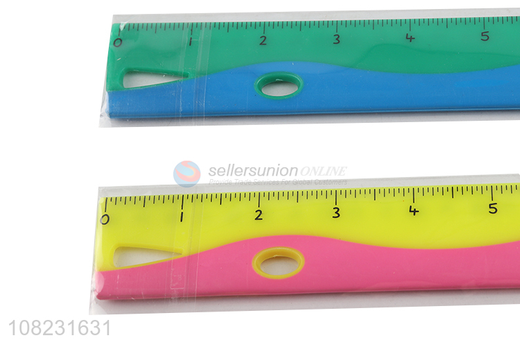 Wholesale 30cm colorful plastic straight ruler student stationery