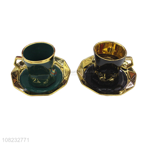 China supplier art design ceramic mugs set porcelain cups and saucers