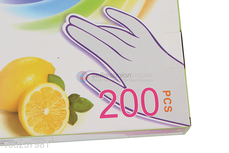 High quality 200 pieces BPA free disposable polyethylene hand gloves
