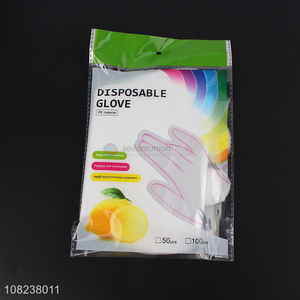 Good sale 100 pieces clear biodegradable disposable plastic glove