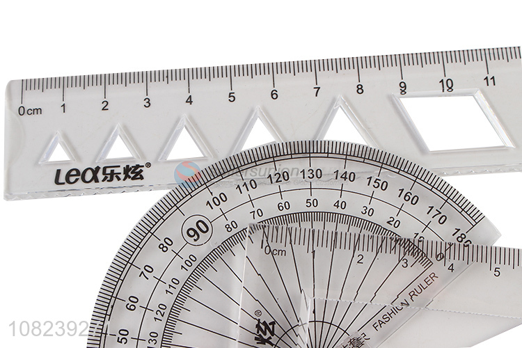 Good Quality Plastic Protractor Rulers Set For Students