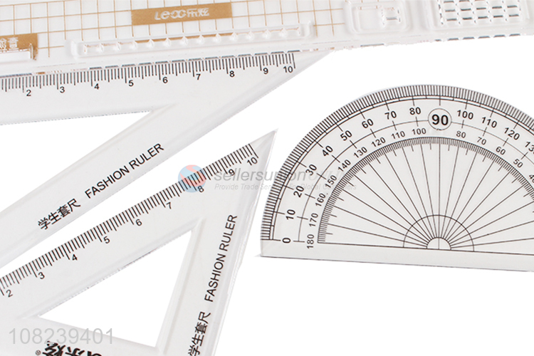 Best Quality 4 Pieces Math Drawing Ruler Stationery Set