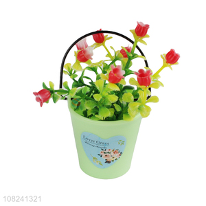 Good selling natural simulation flower crafts with bucket