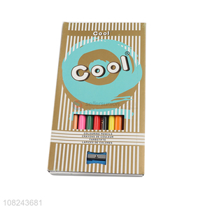 Custom 12 Pieces Colored Pencil With Pencil Sharpener Set