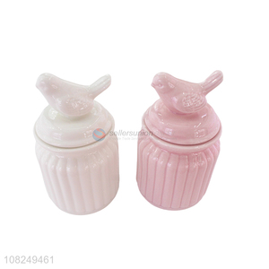 China products multicolor ceramic jewelry box candy jar with lid