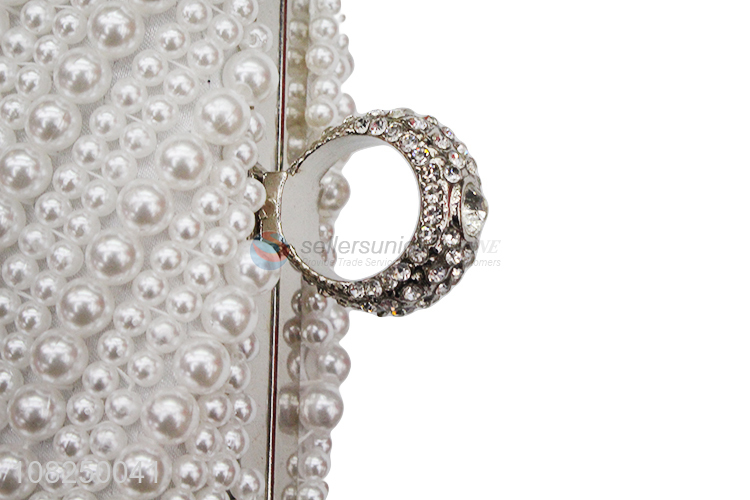 China wholesale fashion pearls decoration evening clutch bags