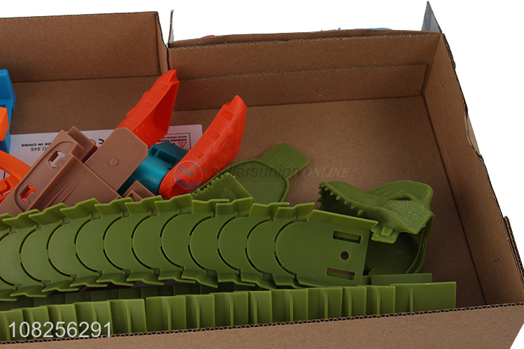 Top products creative dinosaur slot toys high speed car toys