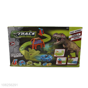 Top products creative dinosaur slot toys high speed car toys