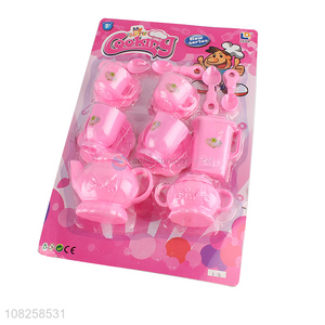 Best price pink plastic children tableware toys with top quality