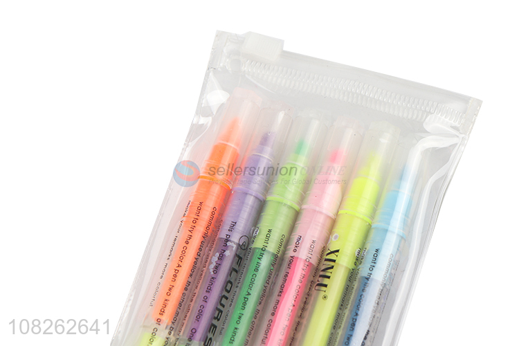 Yiwu direct sale double-ended highlighters students markers