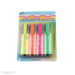 Wholesale 4 Pieces Highlighter Marker Fluorescent Pen Set