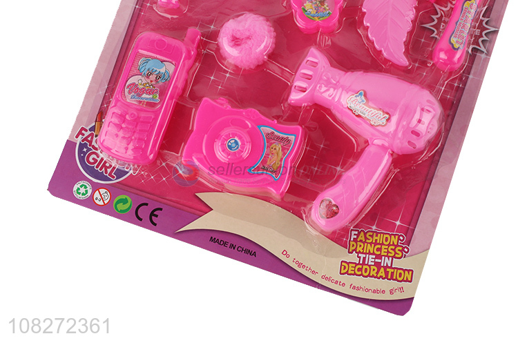 Cheap price pink plastic girls pretend play set toys