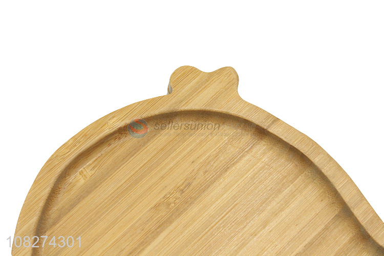 New design cute whale shape bamboo dinner plate bamboo serving tray