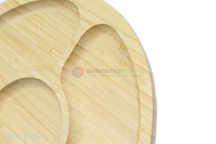 Factory price round bamboo snack plate food serving tray for restaurant