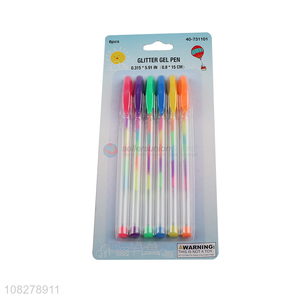 China imports 6 pieces rainbow gel ink pens for kids art drawing