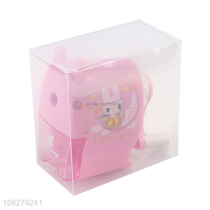 China factory pink handheld pencil sharpener for stationery