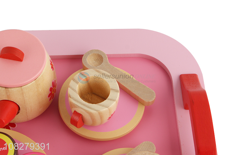 Good quality wooden pretend play tea set toys for children